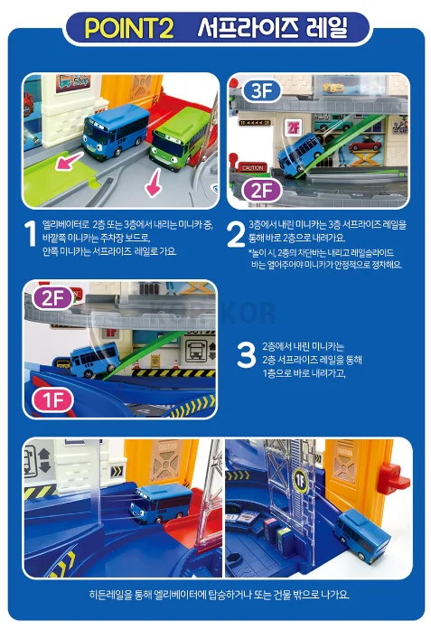 タヨ TAYO コントロールパーキングタワー ミニカー10台　セット　韓国 玩具 タヨ TAYO コントロールパーキングタワー ミニカー10台 セット
