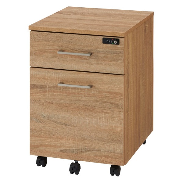 デスクワゴン 高さ 木目調 2段 キャスター 引き出し ワゴン 書類 収納