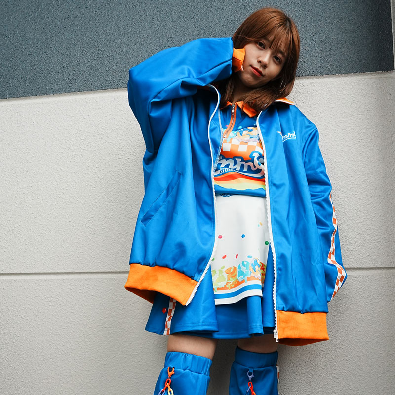 Yummy ジャケット ブルゾン 長袖 ジャージ 原宿 原宿系 ファッション 病み 病みかわ ダーク ポップ デコラ jr-547-128 ブルー Yummy ジャケット ブルゾン 長袖 ジャージ 原宿 原宿系 ファッション 病み 病みかわ ダーク ポップ デコラ jr-547-128 ブルー