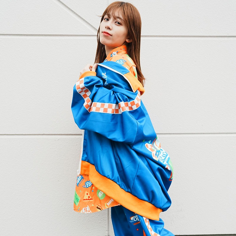 Yummy ジャケット ブルゾン 長袖 ジャージ 原宿 原宿系 ファッション 病み 病みかわ ダーク ポップ デコラ jr-547-128 ブルー Yummy ジャケット ブルゾン 長袖 ジャージ 原宿 原宿系 ファッション 病み 病みかわ ダーク ポップ デコラ jr-547-128 ブルー