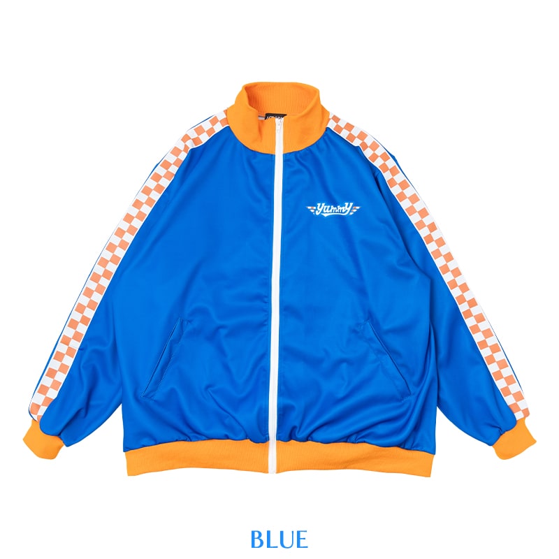 Yummy ジャケット ブルゾン 長袖 ジャージ 原宿 原宿系 ファッション 病み 病みかわ ダーク ポップ デコラ jr-547-128 ブルー Yummy ジャケット ブルゾン 長袖 ジャージ 原宿 原宿系 ファッション 病み 病みかわ ダーク ポップ デコラ jr-547-128 ブルー