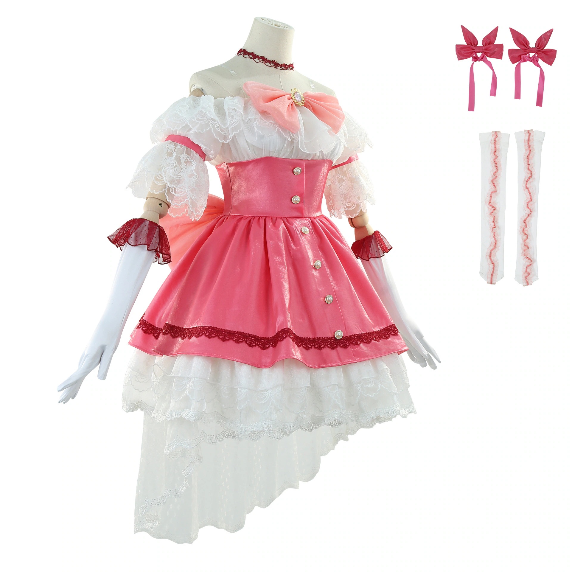 魔法少女 鹿目 まどか コスプレ衣装 コスチューム 学園祭 イベント 仮装 変装 パーテイードレス