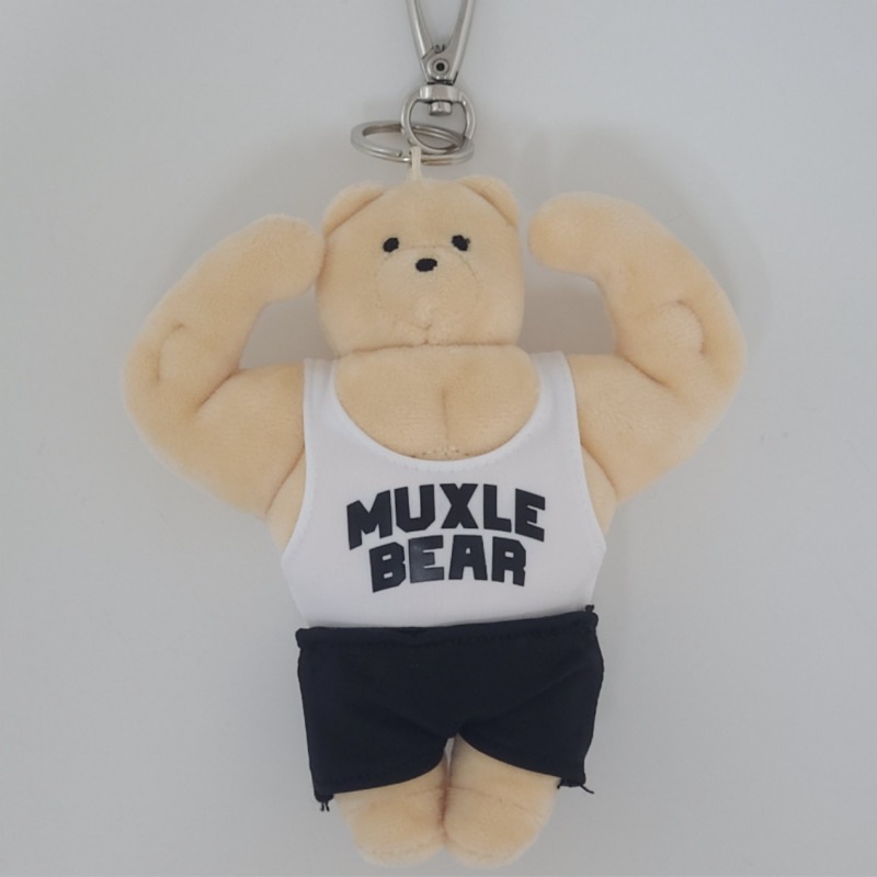 [MUXLE BEAR 2種1択] 全身 マドンゴムくん 筋肉人形 キーリング かわいい マスコット キーホルダー