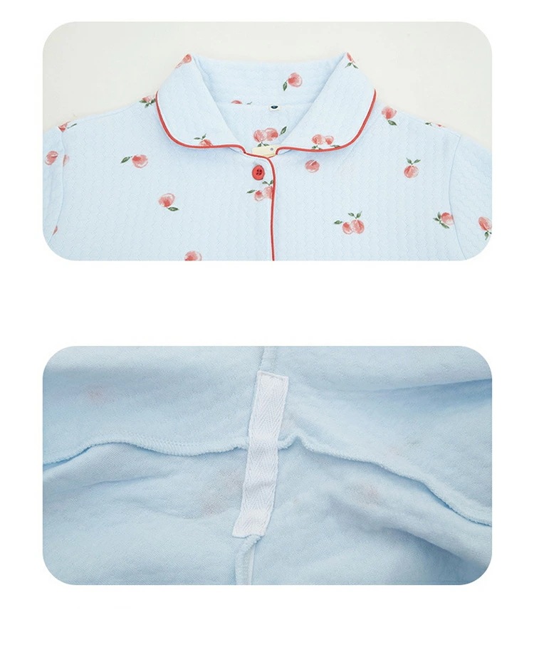 【急速出荷】[激安]綿 ３層構造 パジャマ レディース 綿100% オーガニックコットン ポリエステル 上下セット 暖かい 長袖 冬 秋 パジャマ 前開き 長袖 入院 誕生日 プレゼント 高級 ナイ