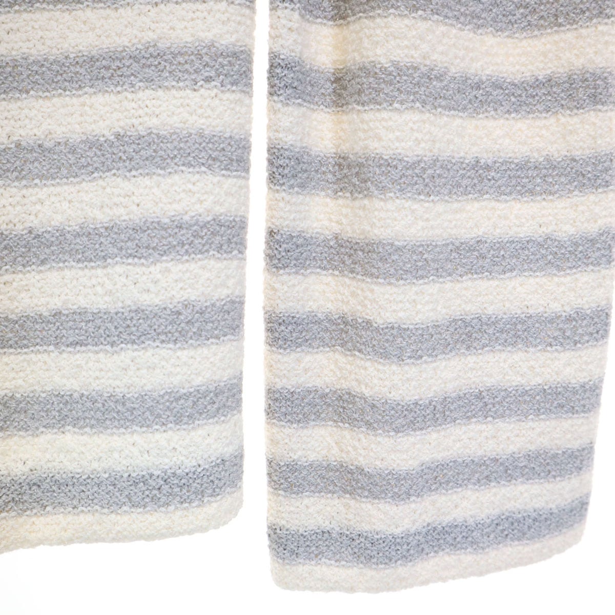 ST.JOHN セントジョン USA製 ボーダー柄 タオル地 テーラードジャケット 上下セットアップ 10/8 アイボリー レディース 古着