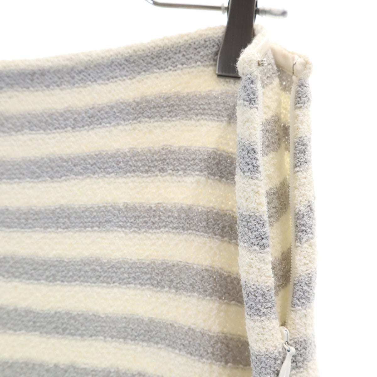 ST.JOHN セントジョン USA製 ボーダー柄 タオル地 テーラードジャケット 上下セットアップ 10/8 アイボリー レディース 古着