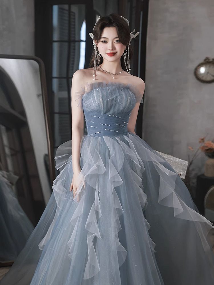 2024 ブルーベルカントソロパフォーマンス衣装学生美術試験ドレス森学部ホスト