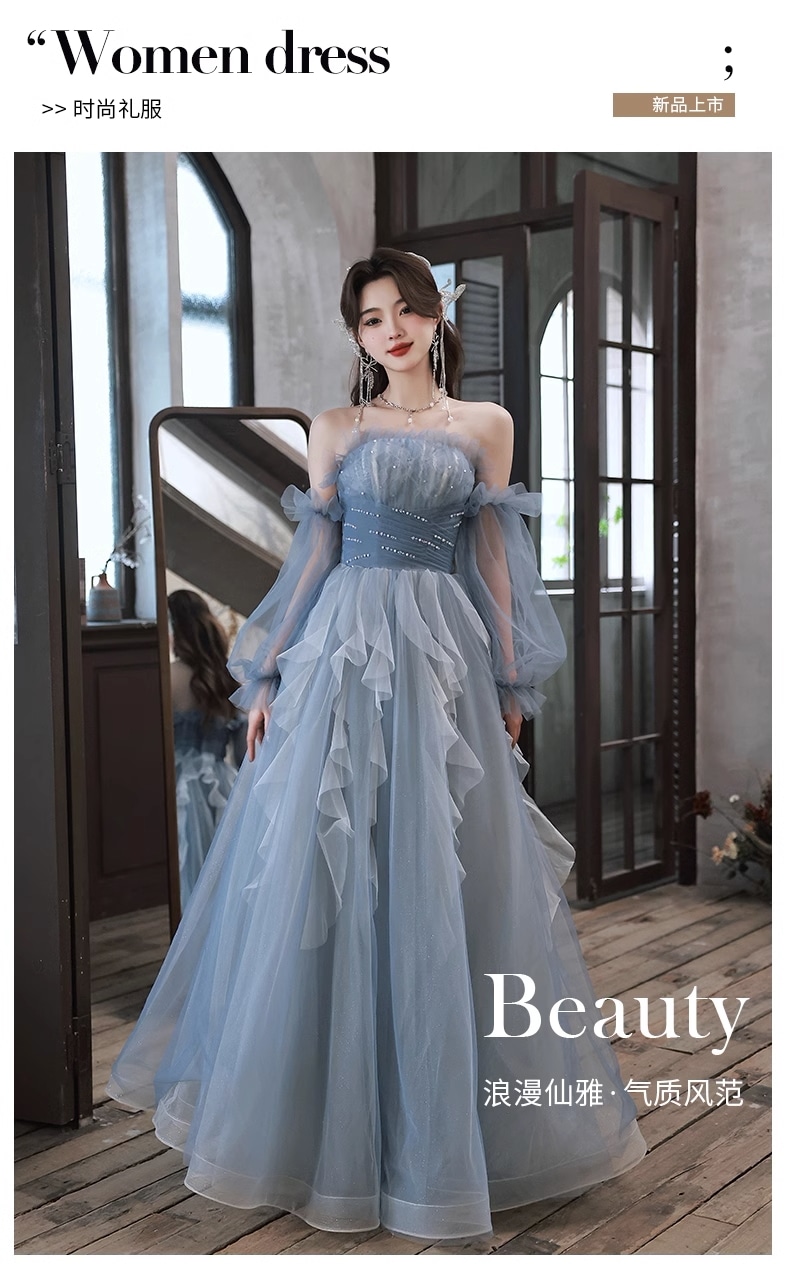 2024 ブルーベルカントソロパフォーマンス衣装学生美術試験ドレス森学部ホスト