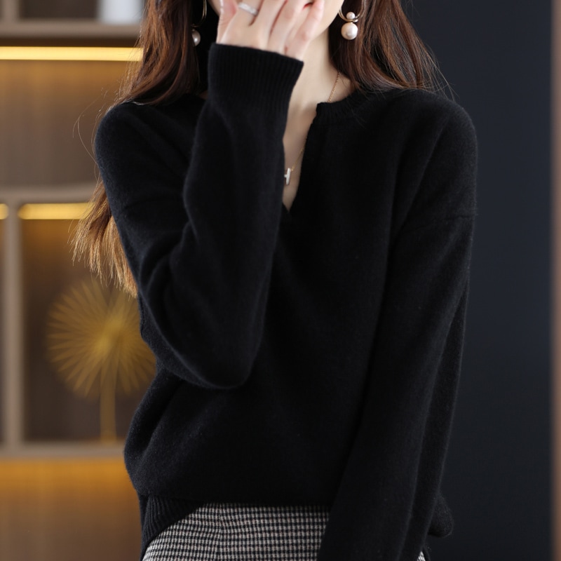 トップス セーター 長袖 Vネック ミディアム丈 プルオーバー カシミヤ ふわふわ かわいい 大人可愛い きれいめ シンプル 上品 おしゃれ かっこいい カジュアル レトロ こなれ感 個性的 主役級