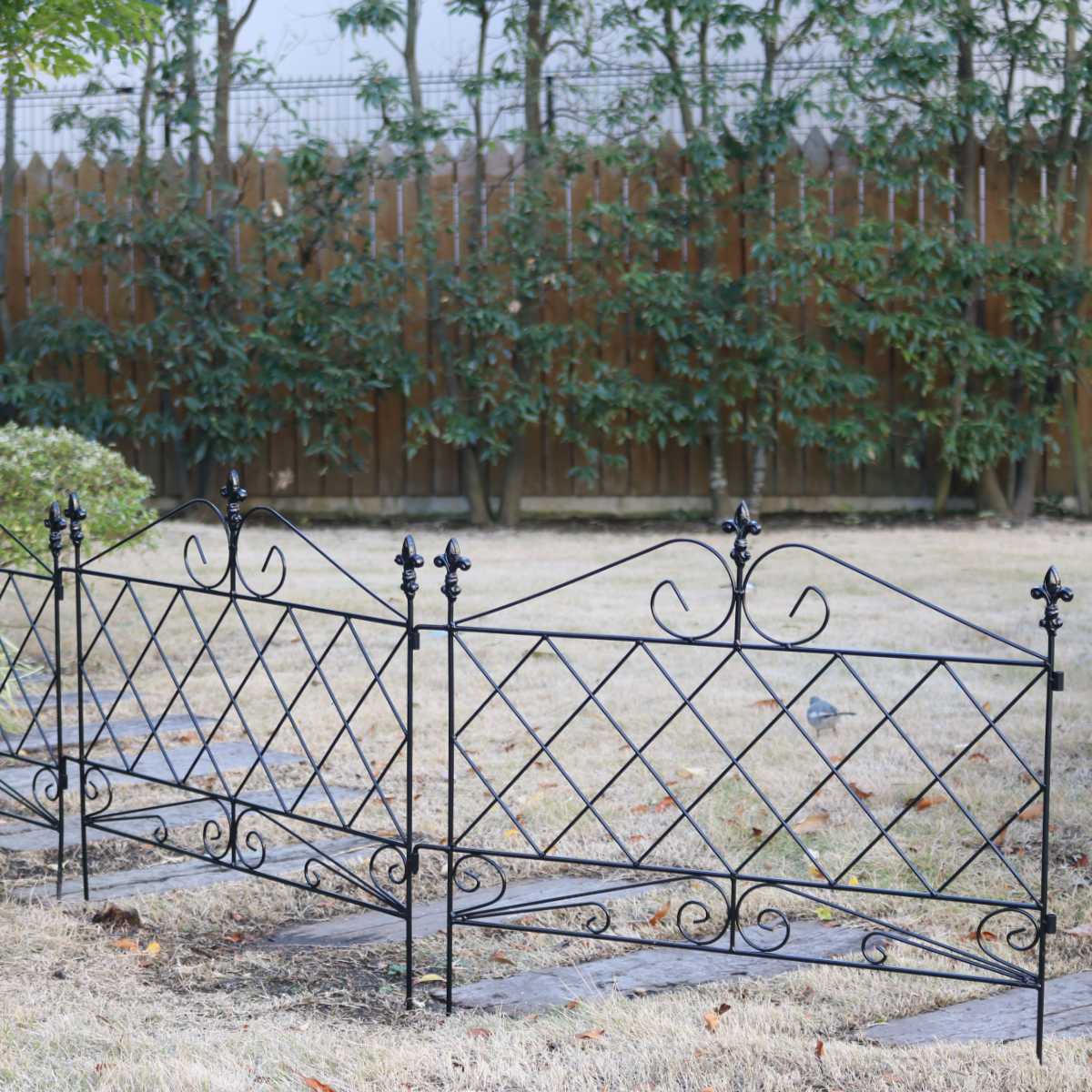 フェンス アプローチローフェンス 4枚組 ガーデンフェンス アイアン 柵 園芸 エクステリア 雑貨 花壇 庭 ベランダ バルコニー ガーデニング アイアンガーデンフェンス トレリス