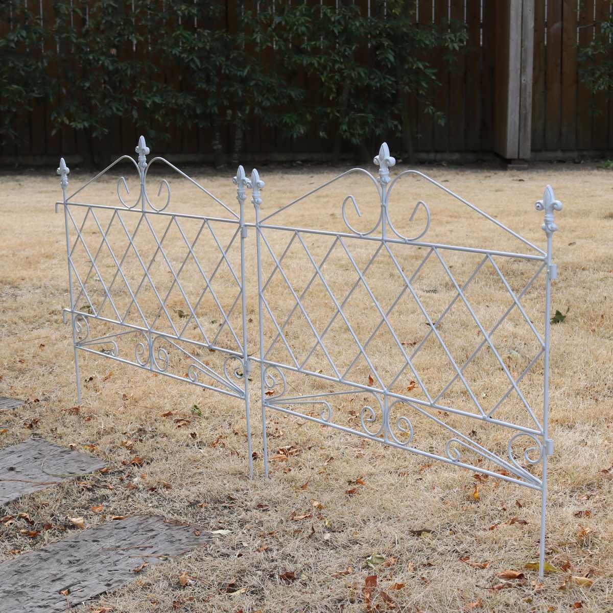 フェンス アプローチローフェンス 4枚組 ガーデンフェンス アイアン 柵 園芸 エクステリア 雑貨 花壇 庭 ベランダ バルコニー ガーデニング アイアンガーデンフェンス トレリス