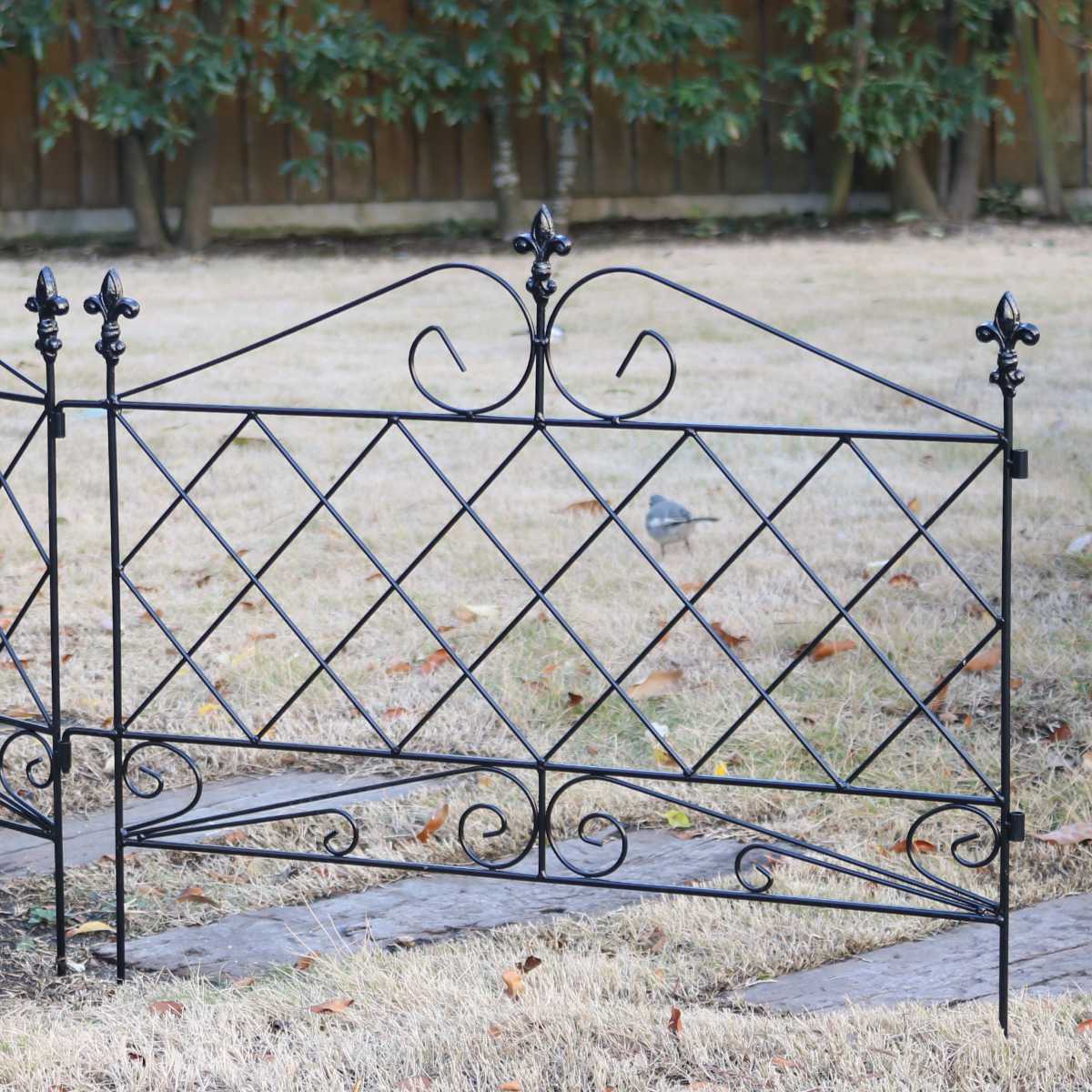 フェンス アプローチローフェンス 4枚組 ガーデンフェンス アイアン 柵 園芸 エクステリア 雑貨 花壇 庭 ベランダ バルコニー ガーデニング アイアンガーデンフェンス トレリス