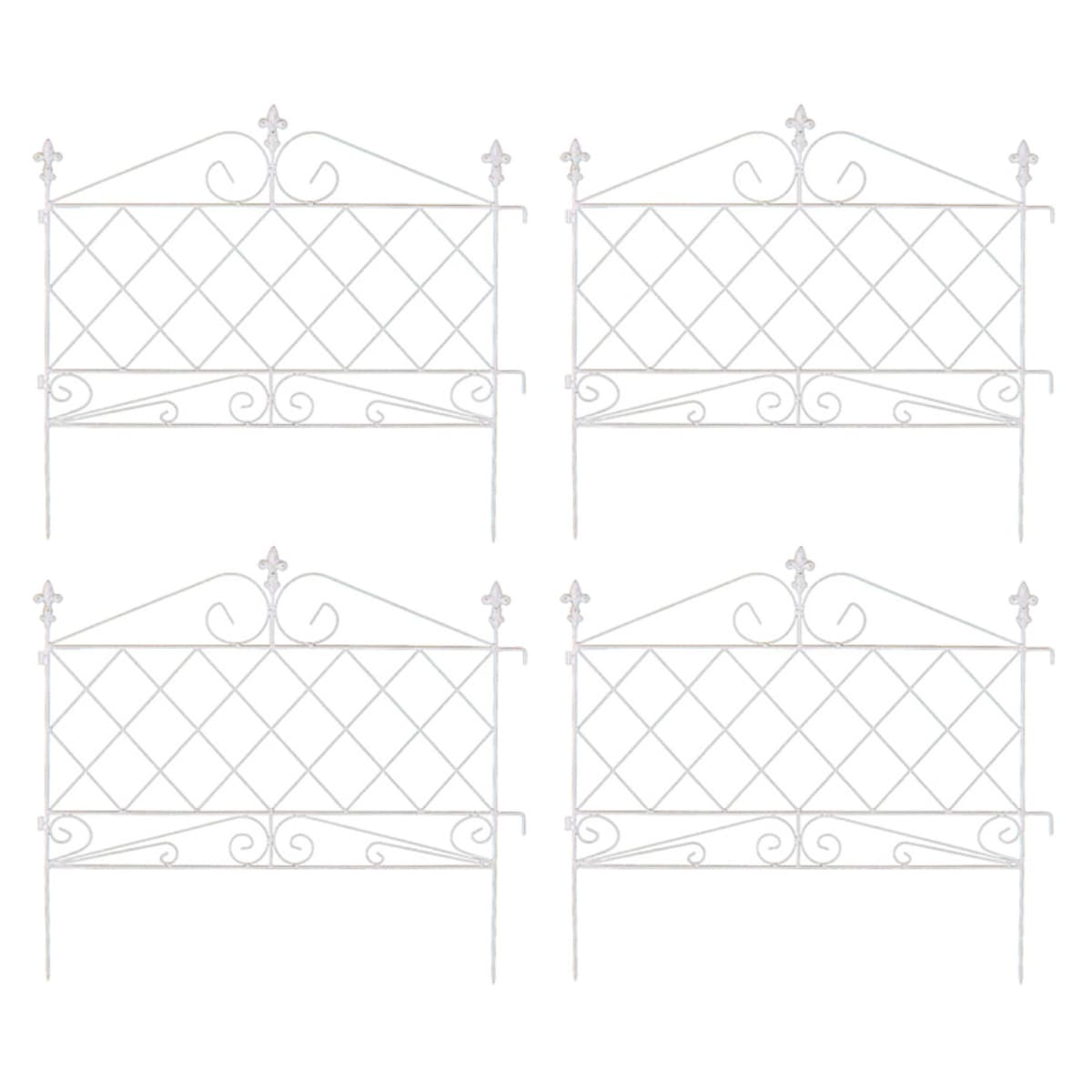 フェンス アプローチローフェンス 4枚組 ガーデンフェンス アイアン 柵 園芸 エクステリア 雑貨 花壇 庭 ベランダ バルコニー ガーデニング アイアンガーデンフェンス トレリス