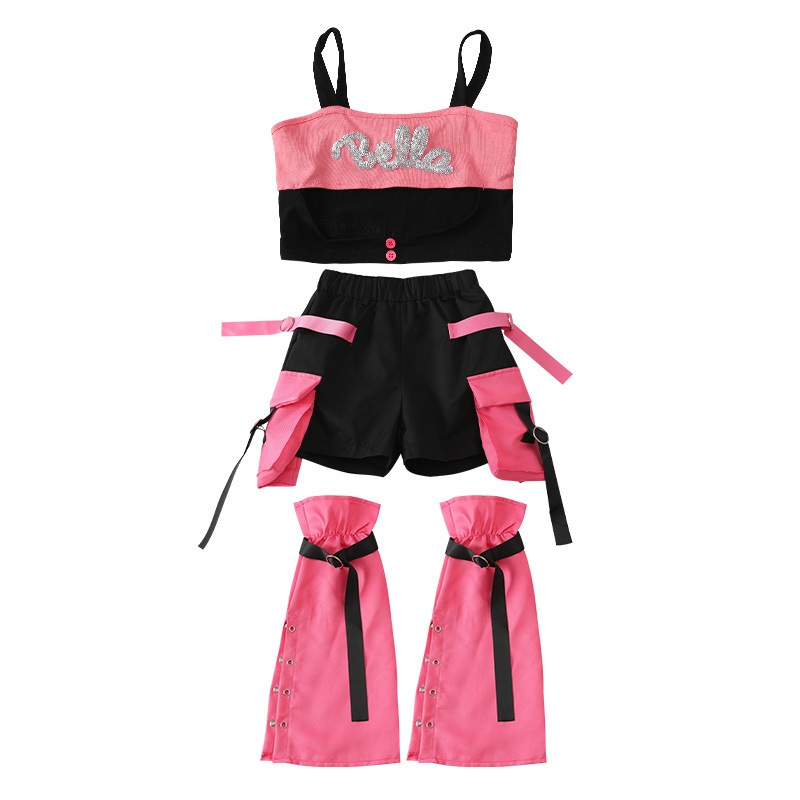 ジャズダンスコスチューム子供用ストリートダンスクールでハンサムな女の子トレンディな衣類ヒップホップストリートショー衣類 ジャズダンスコスチューム子供用ストリートダンスクールでハンサムな女の子トレンディな衣類ヒップホップストリートショー衣類