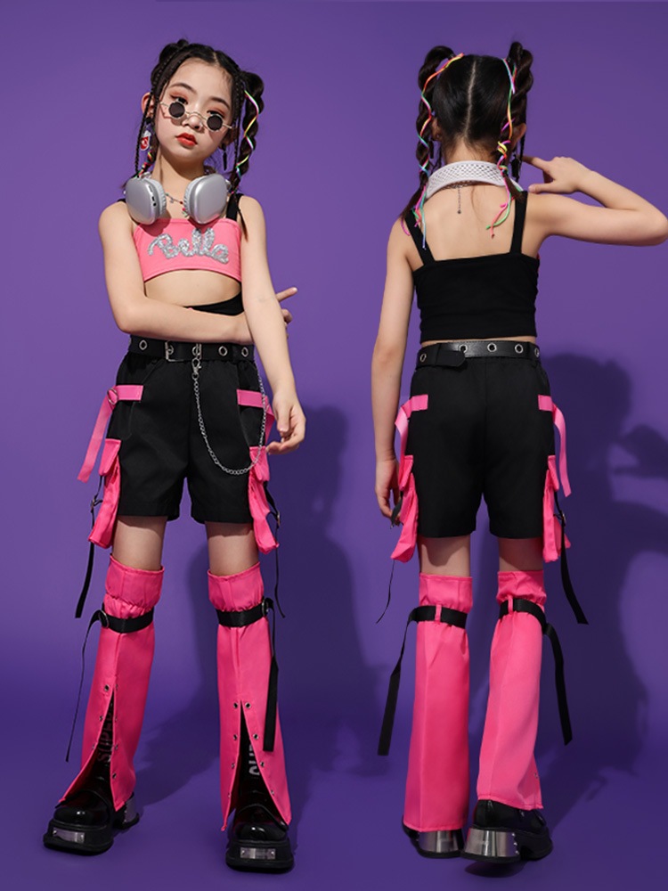 ジャズダンスコスチューム子供用ストリートダンスクールでハンサムな女の子トレンディな衣類ヒップホップストリートショー衣類 ジャズダンスコスチューム子供用ストリートダンスクールでハンサムな女の子トレンディな衣類ヒップホップストリートショー衣類