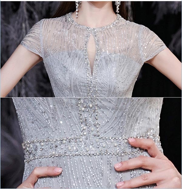 演奏会 結婚式 母親 イブニングドレス キラキラ ピアノ発表会 シルバー 灰色 袖付き ワンピース 半袖 タイト ステージドレス 二次会 パーティードレス ウエディング エレガント ドレス 大人 ピア 演奏会 結婚式 母親 イブニングドレス キラキラ ピアノ発表会 シルバー 灰色 袖付き ワンピース 半袖 タイト ステージドレス 二次会 パーティードレス ウエディング エレガント ドレス 大人 ピア