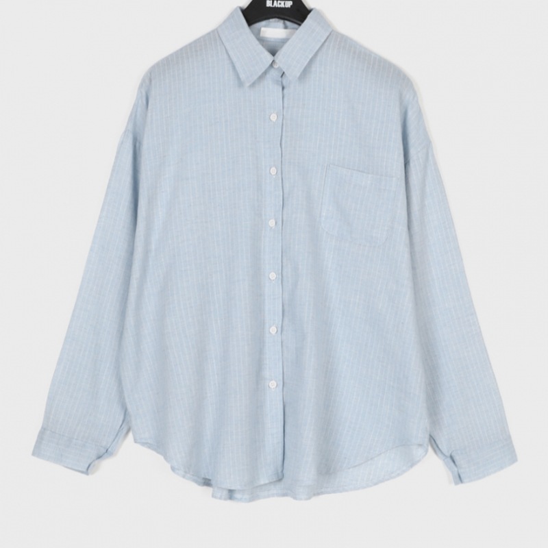 ブラックアップフォーキンサマーストライプルーズフィットシャツ