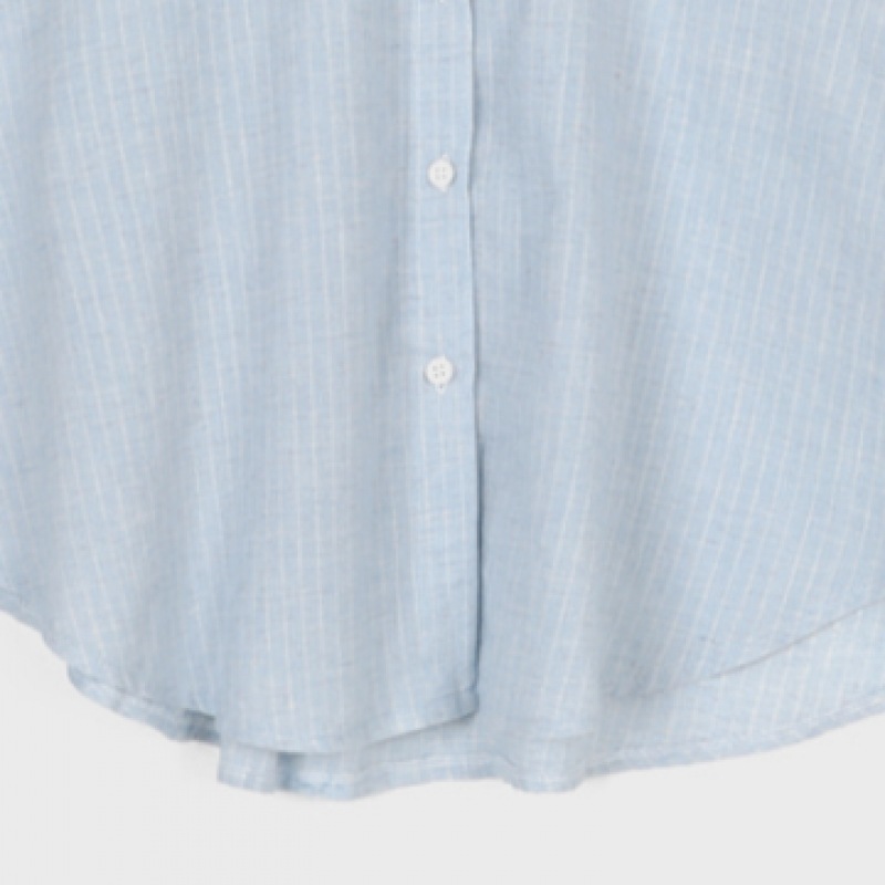 ブラックアップフォーキンサマーストライプルーズフィットシャツ