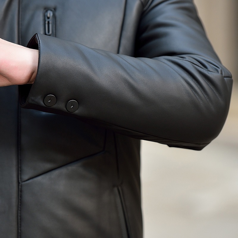 海寧革ニューレザーダウンジャケットレギュラー冬ジッパー冬スタイル9022