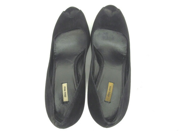 パンプス シューズ 靴 オープントゥ 35 ウエッジソール ブラック 中古 パンプス シューズ 靴 オープントゥ 35 ウエッジソール ブラック 中古