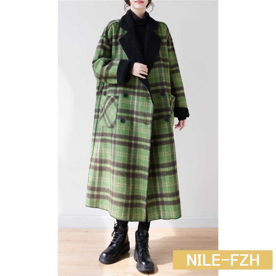 コート ロングコート レディース チェック柄 リバーシブル 裏ボア 裏起毛 厚手 ロング 切り替え カジュアル ボア アウター 前開き ボタン レトロ 新作 秋 冬 長 コート ロングコート レディース チェック柄 リバーシブル 裏ボア 裏起毛 厚手 ロング 切り替え カジュアル ボア アウター 前開き ボタン レトロ 新作 秋 冬 長