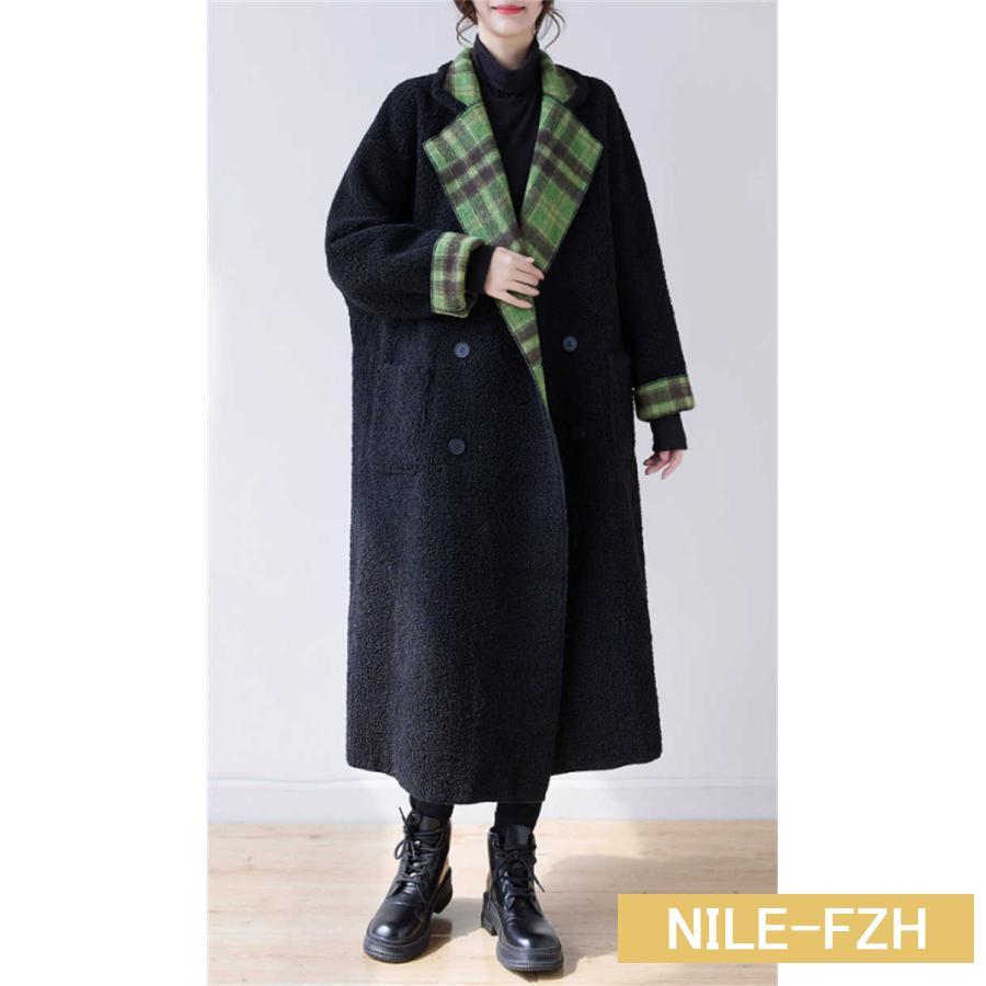 コート ロングコート レディース チェック柄 リバーシブル 裏ボア 裏起毛 厚手 ロング 切り替え カジュアル ボア アウター 前開き ボタン レトロ 新作 秋 冬 長 コート ロングコート レディース チェック柄 リバーシブル 裏ボア 裏起毛 厚手 ロング 切り替え カジュアル ボア アウター 前開き ボタン レトロ 新作 秋 冬 長