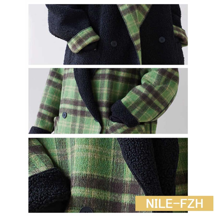 コート ロングコート レディース チェック柄 リバーシブル 裏ボア 裏起毛 厚手 ロング 切り替え カジュアル ボア アウター 前開き ボタン レトロ 新作 秋 冬 長 コート ロングコート レディース チェック柄 リバーシブル 裏ボア 裏起毛 厚手 ロング 切り替え カジュアル ボア アウター 前開き ボタン レトロ 新作 秋 冬 長