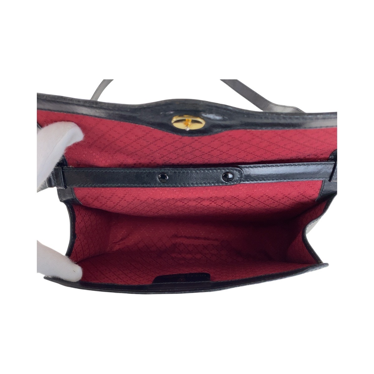 美品 ヴィンテージ オールドグッチ シェリーライン ブラック マルチカラー ゴールド金具 GGキャンバス ショルダーバッグ クラッチバッグ レディース 408723