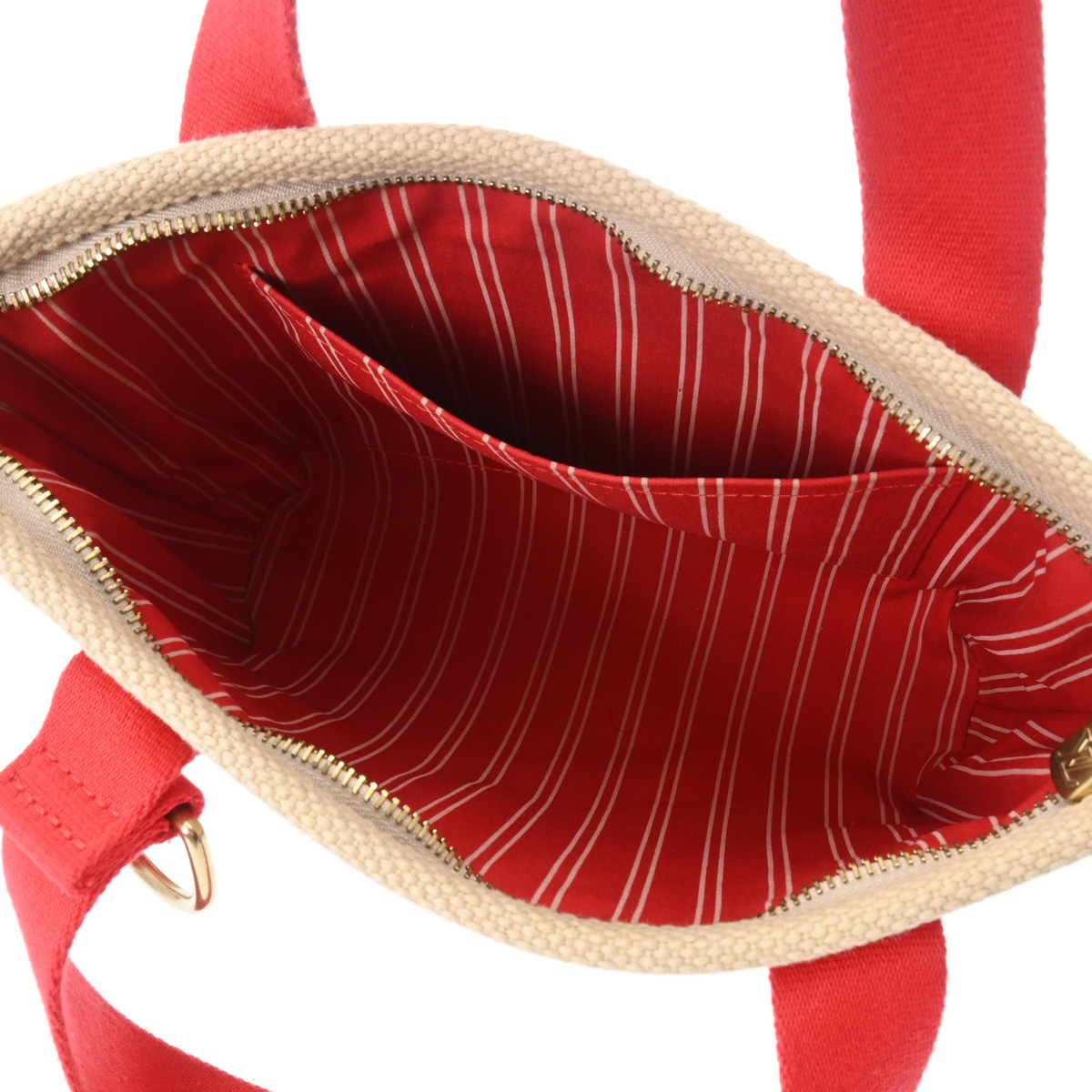 アンティグア カバ PM ベージュ レッド M40038 レディース コットンキャンバス ハンドバッグ ABランク 中古 銀蔵