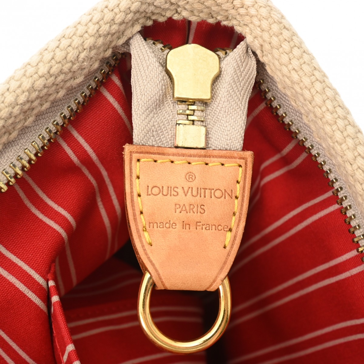 アンティグア カバ PM ベージュ レッド M40038 レディース コットンキャンバス ハンドバッグ ABランク 中古 銀蔵