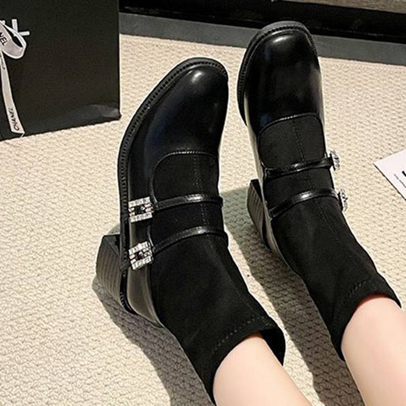 ショートブーツ ソックスブーツ ニット ラインストーン メリージェーン風 レディース ブーティ ハイヒール7cm 粗いかかと 裏起毛 裏ボア 保温防寒 秋冬 コンフォート カジュアル ファッション 細 ショートブーツ ソックスブーツ ニット ラインストーン メリージェーン風 レディース ブーティ ハイヒール7cm 粗いかかと 裏起毛 裏ボア 保温防寒 秋冬 コンフォート カジュアル ファッション 細