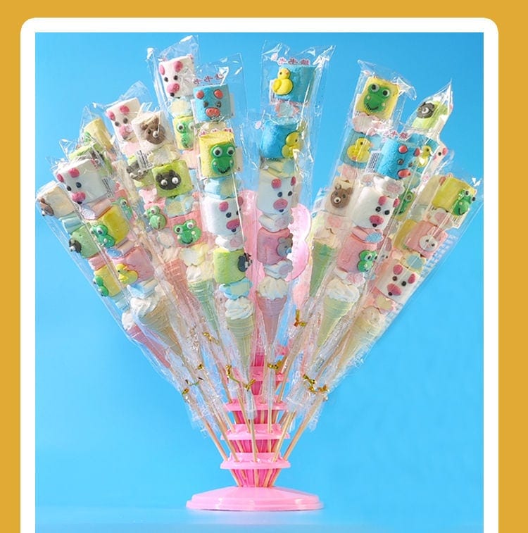 50/100Pcs クリスマスプレゼント 35cm串マシュマロロリポップロングポール漫画動物の形のかわいいスナック-X05 50/100Pcs クリスマスプレゼント 35cm串マシュマロロリポップロングポール漫画動物の形のかわいいスナック-X05