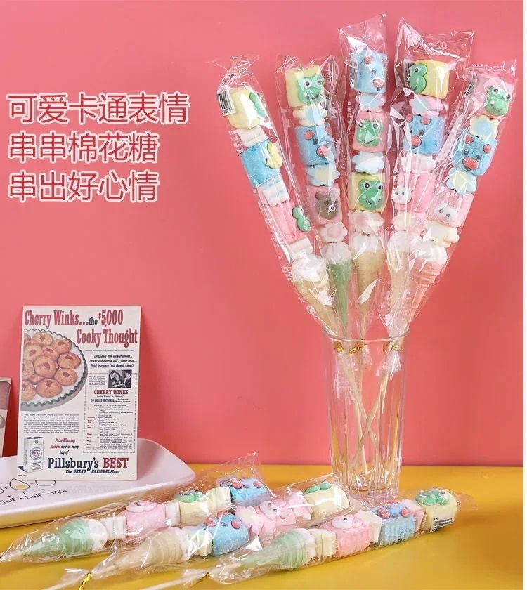 50/100Pcs クリスマスプレゼント 35cm串マシュマロロリポップロングポール漫画動物の形のかわいいスナック-X05 50/100Pcs クリスマスプレゼント 35cm串マシュマロロリポップロングポール漫画動物の形のかわいいスナック-X05