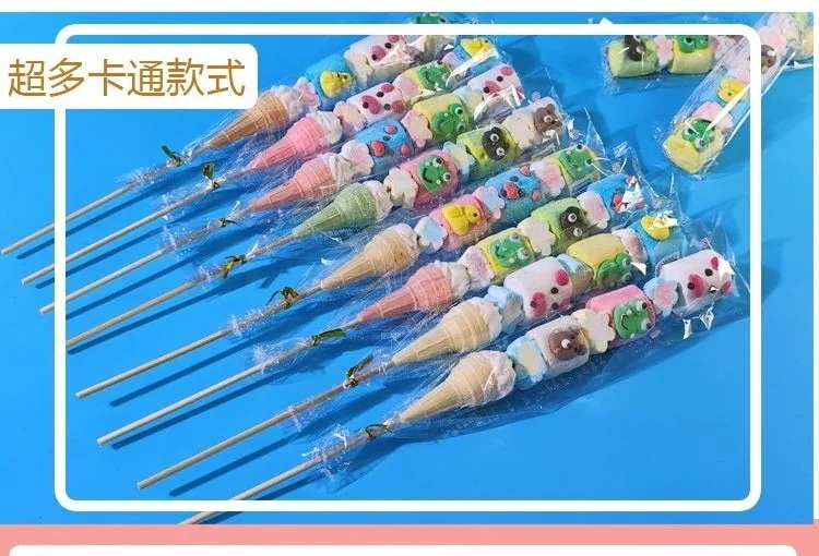 50/100Pcs クリスマスプレゼント 35cm串マシュマロロリポップロングポール漫画動物の形のかわいいスナック-X05 50/100Pcs クリスマスプレゼント 35cm串マシュマロロリポップロングポール漫画動物の形のかわいいスナック-X05