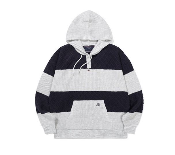 ★関税込★ROMANTIC CROWN★STRIPE RIB KNIT HOODIE★ ROMANTIC CROWN】STRIPE RIB KNIT HOODIE パーカー