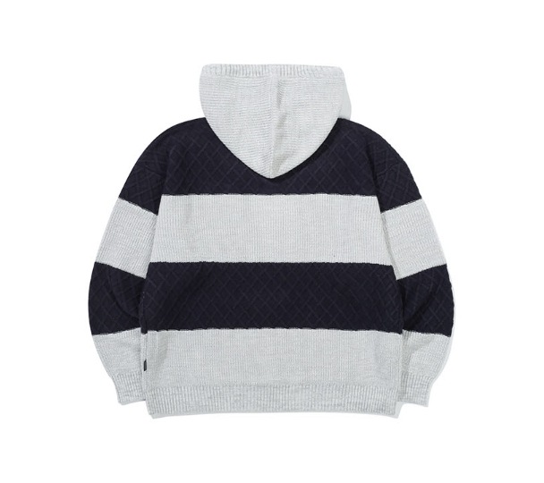 ★関税込★ROMANTIC CROWN★STRIPE RIB KNIT HOODIE★ ROMANTIC CROWN】STRIPE RIB KNIT HOODIE パーカー