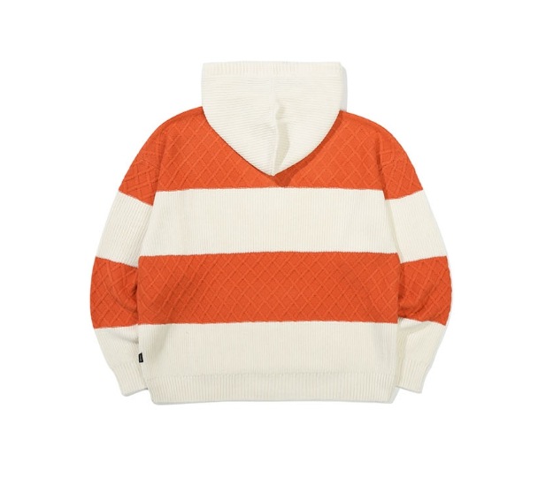 [ROMANTIC CROWN]★STRIPE RIB KNIT HOODIE ROMANTIC CROWN】STRIPE RIB KNIT HOODIE パーカー