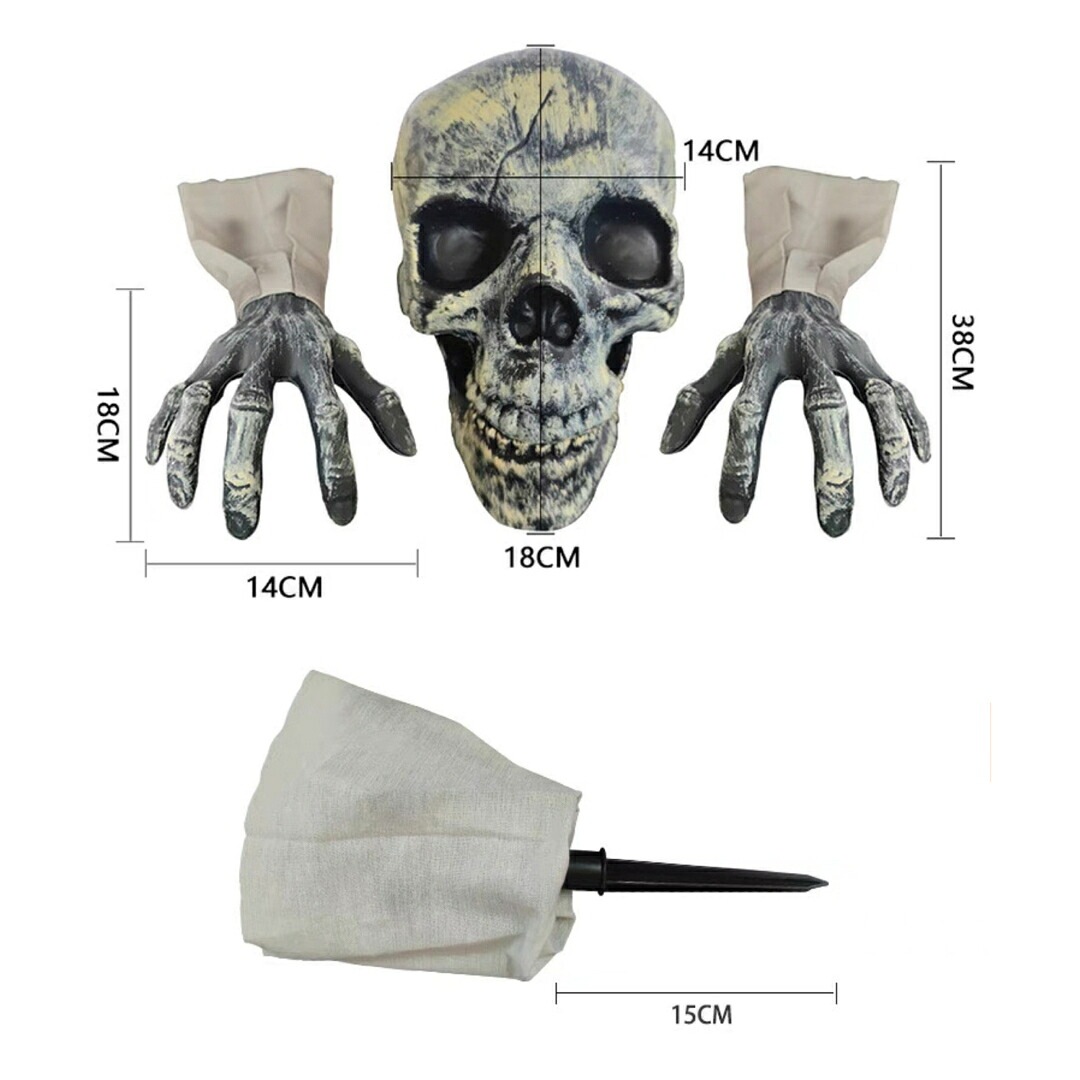 A061039プラグインデコレーション ハロウィン 飾りドクロ 骸骨 ホラーディスプレイ