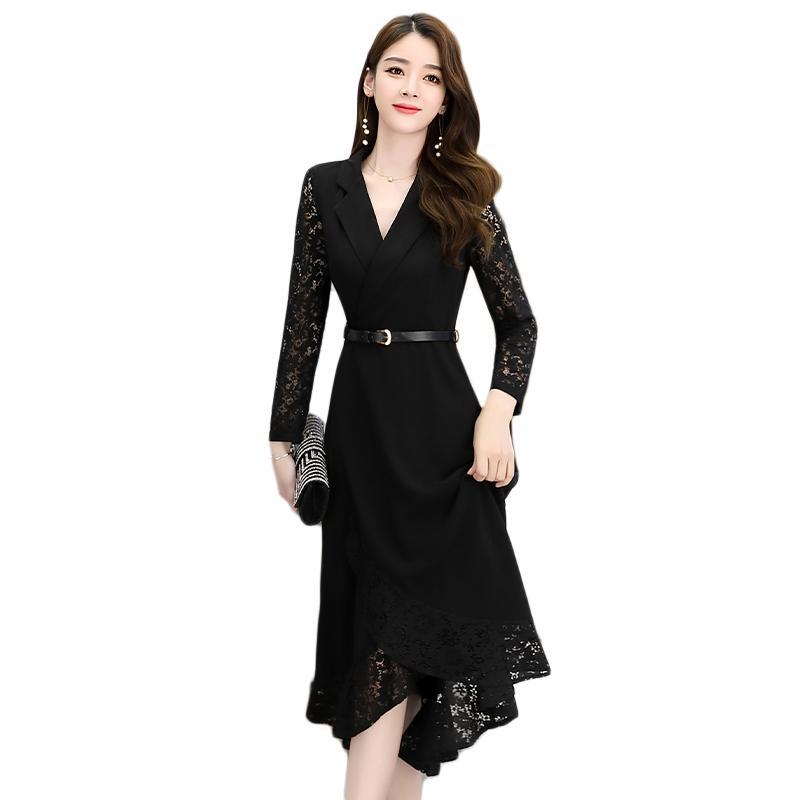 キャバドレス ワンピースレディース 长袖 セクシードレス レースワンピース秋 キャバクラ パフスリーブ V襟 膝丈 20代30代40代50代 大人気 OL通勤-904 キャバドレス ワンピースレディース 长袖 セクシードレス レースワンピース秋 キャバクラ パフスリーブ V襟 膝丈 20代30代40代50代 大人気 OL通勤-904