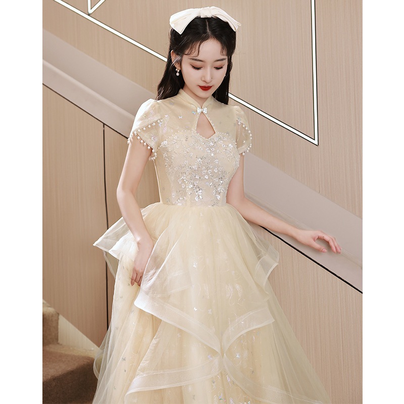 晩礼服女2025春芸考気質小衆軽奢司会者宴会走秀卒業礼服 晩礼服女2025春芸考気質小衆軽奢司会者宴会走秀卒業礼服