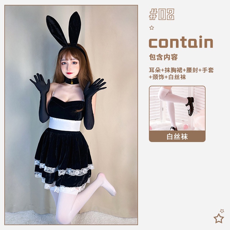 ハロウィンバーセクシーなバニーガール純粋な欲望スタイルバニーコスチュームパフォーマンスユニフォーム誘惑DSリードダンスドレスドレス