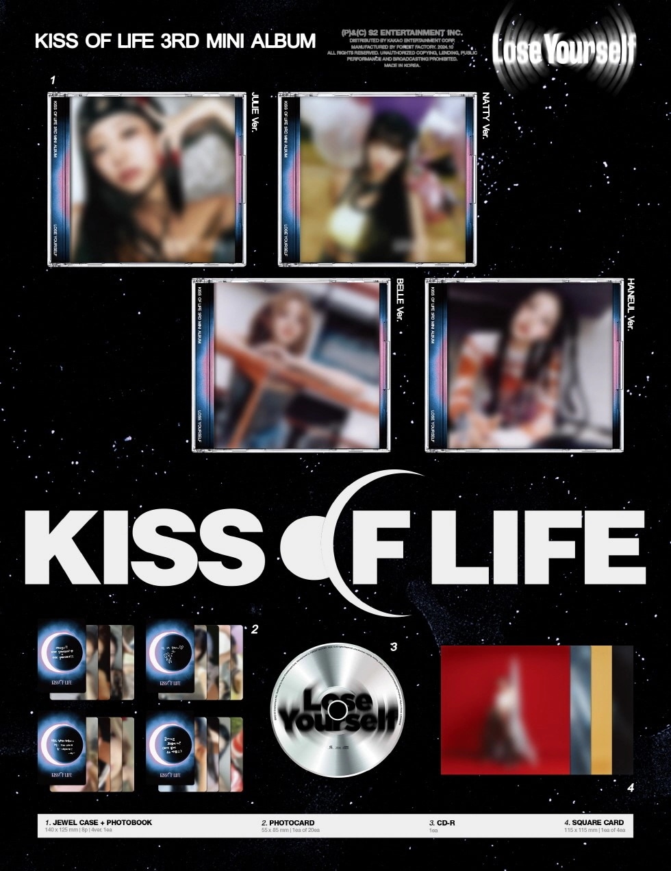 4種セット JEWEL VER KISS OF LIFE ミニ 3集 [LOSE YOURSELF]
