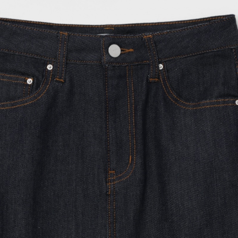 Black Up [秋新品] ラタンデニムロングスカート