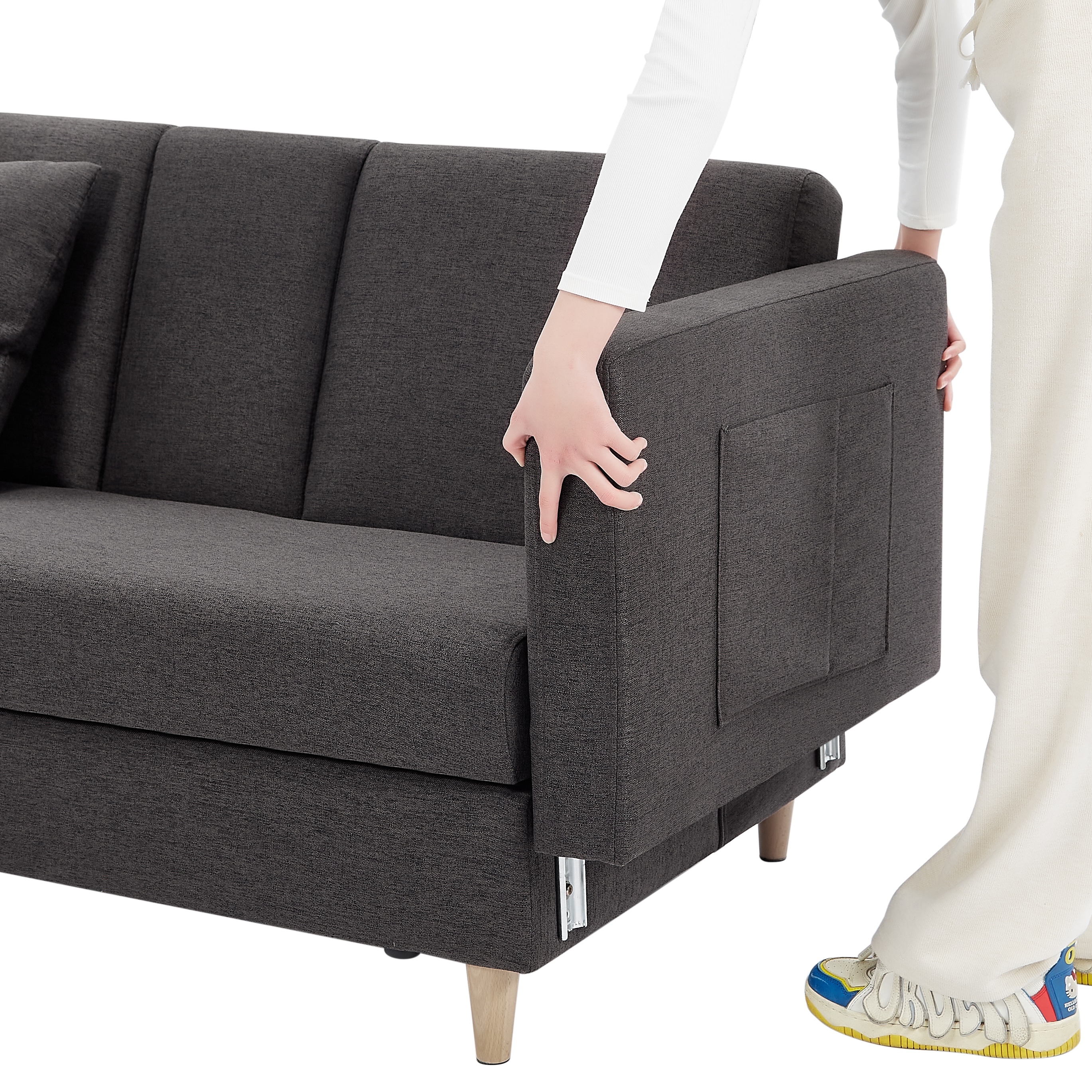 【国内出荷 - 3日配達】ソファ ソファーベッド カウチソファ 3人掛け オットマン付き 多機能ソファ 左右側とも取り付けるアームレスト たくさん収納 レイアウト自由 クッション2個759 【国内出荷 - 3日配達】ソファ ソファーベッド カウチソファ 3人掛け オットマン付き 多機能ソファ 左右側とも取り付けるアームレスト たくさん収納 レイアウト自由 クッション2個759