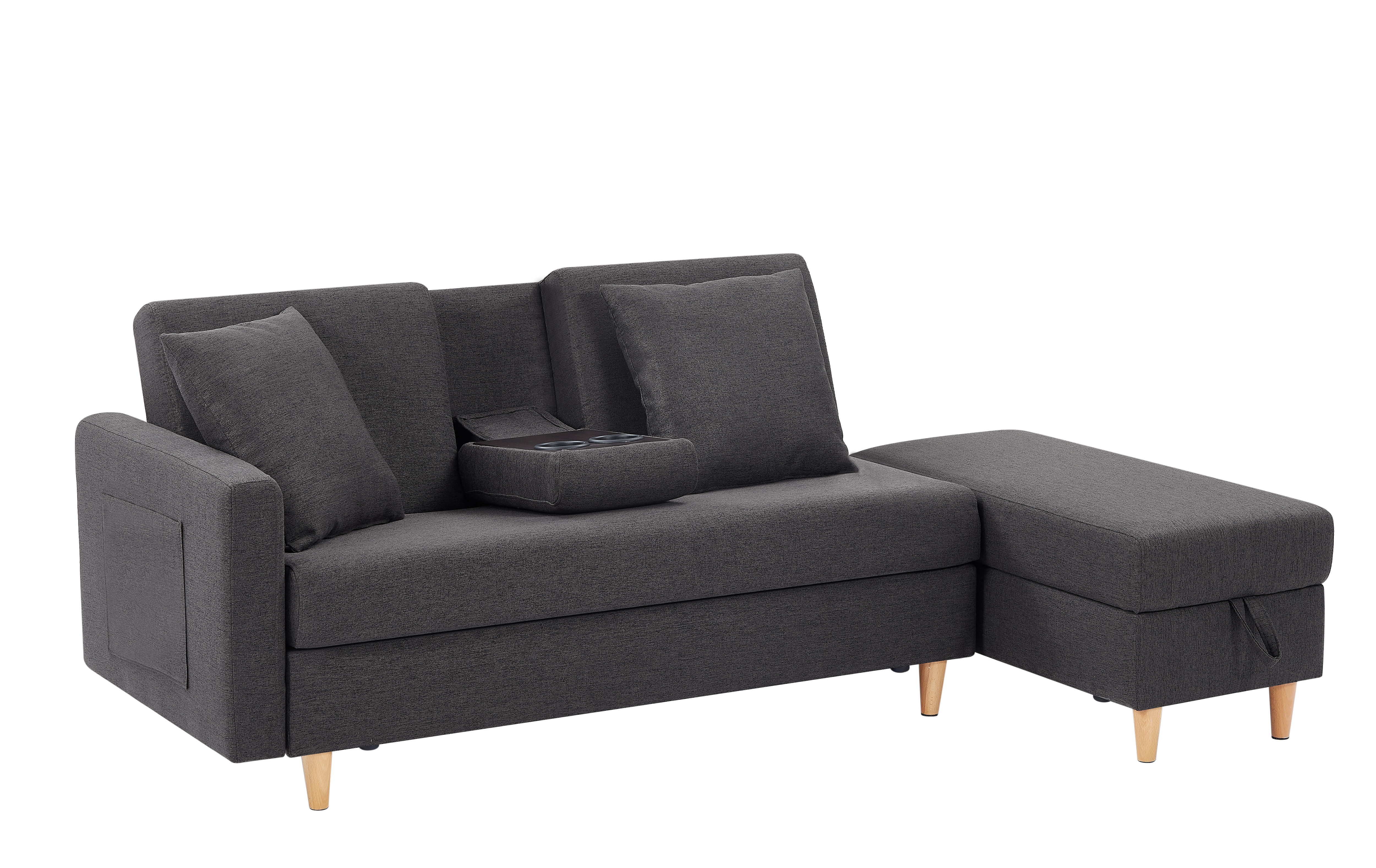 【国内出荷 - 3日配達】ソファ ソファーベッド カウチソファ 3人掛け オットマン付き 多機能ソファ 左右側とも取り付けるアームレスト たくさん収納 レイアウト自由 クッション2個759 【国内出荷 - 3日配達】ソファ ソファーベッド カウチソファ 3人掛け オットマン付き 多機能ソファ 左右側とも取り付けるアームレスト たくさん収納 レイアウト自由 クッション2個759