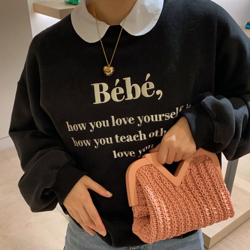 レディース 全6色 スウェット プルオーバー レトロっぽ オーバーサイズ ラウンドネック 長袖 大人可愛い ママコーデ ママファッション 韓国系 オルチャン 人気 トレンド 新作 20代 30代 40