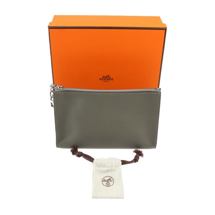 新古未使用展示品 HERMES エルメス セカンドバッグ エバーカラー グリメイヤー シルバー金具 クラッチバッグ シェーヌダンクル B刻印 本物保証 中古