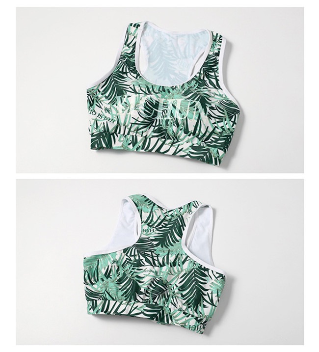 3点セット セットアップ ラッシュガード トップス タンキニ ぽっちゃり 水着 大きいサイズ 緑 体型カバー パーム柄 スポーティ 日焼け対策 露出対策 ママ ジム ビーチ プール 水着 レディース