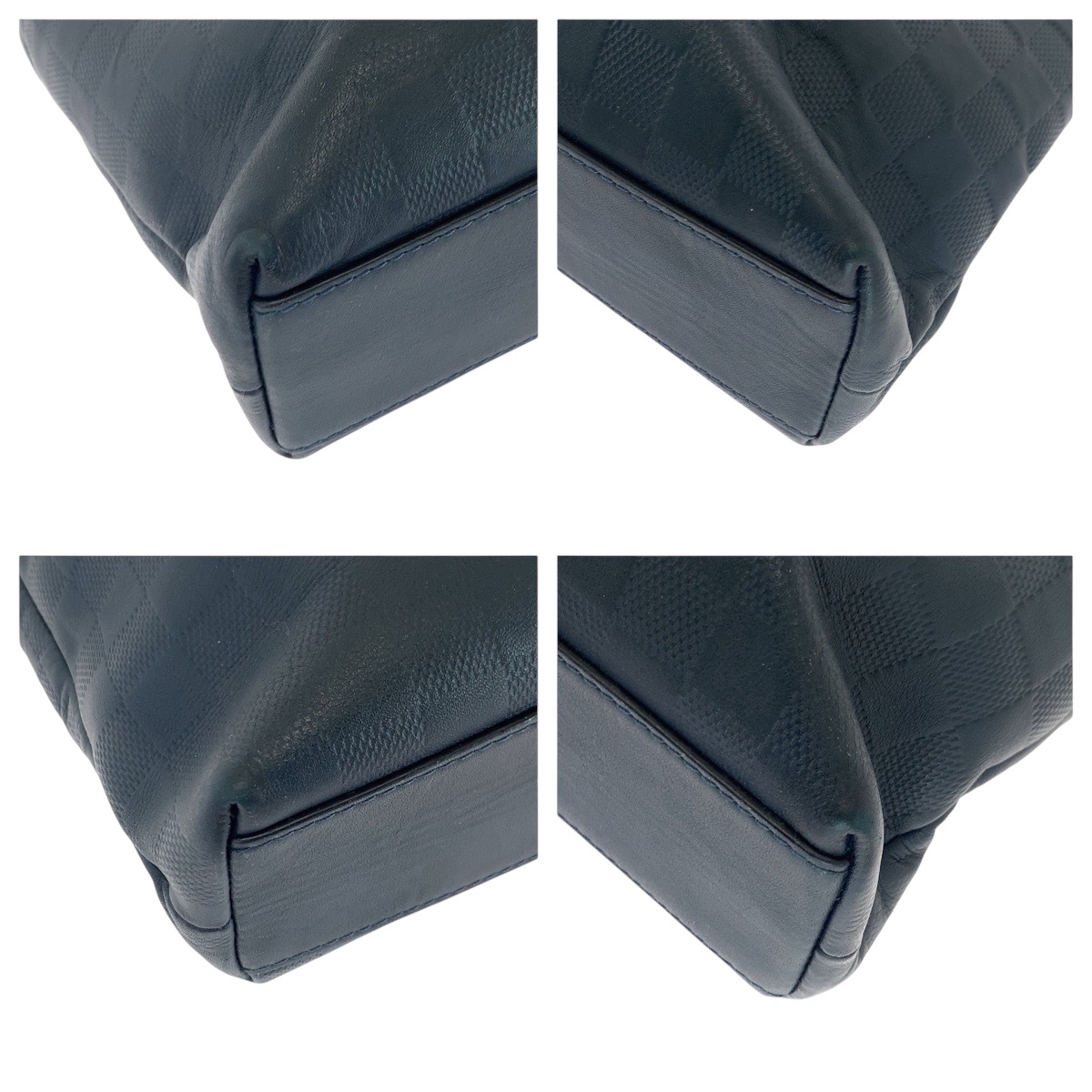 ダミエ アンフィニ 7DW コスモス ブルー シルバー金具 レザー N41567 ビジネスバッグ ハンドバッグ メンズ 503677