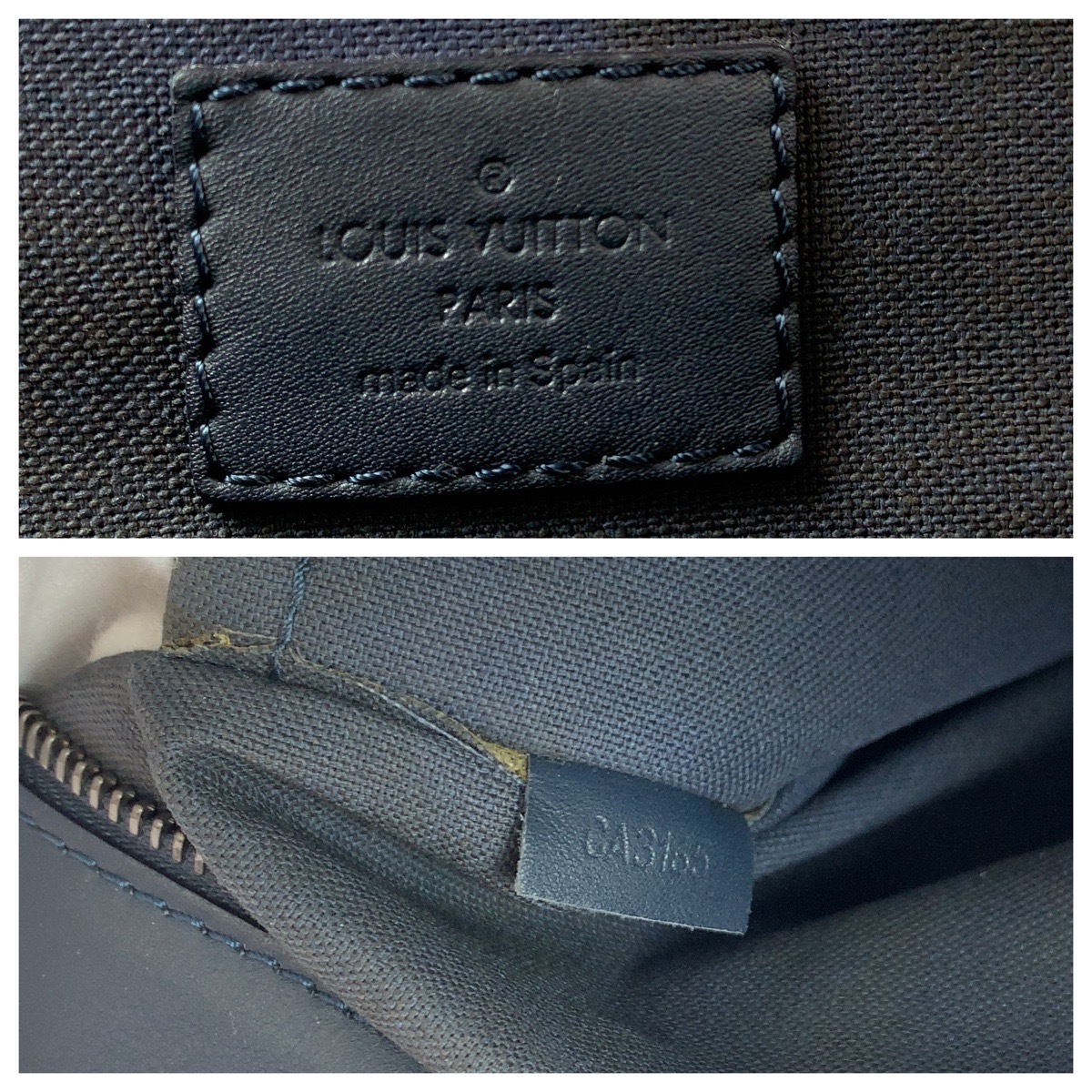 ダミエ アンフィニ 7DW コスモス ブルー シルバー金具 レザー N41567 ビジネスバッグ ハンドバッグ メンズ 503677